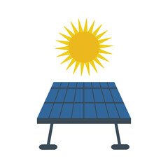 Solar panel energy vector icon.	Eco-friendly energy