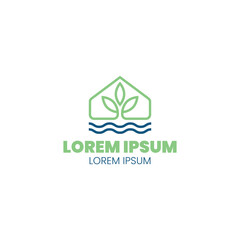 Wave Green Logo. this logo represents an inn whose surroundings are in nature or natural scenery