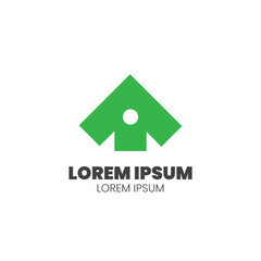 Upper House Logo. housing logo with a combined shape of an up arrow as a representative of the shape of the house