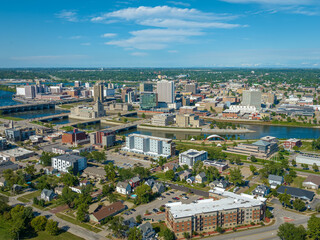 Aerial View of Cedar Rapids Downtown Skyline