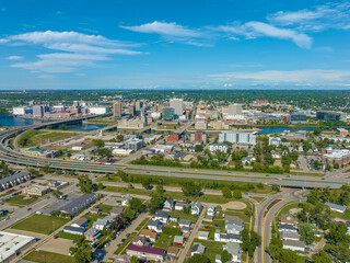 Aerial View of Cedar Rapids Downtown Skyline