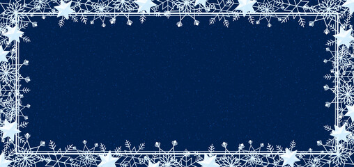 雪の結晶　フレーム　水色　背景　青　ダスト（青）