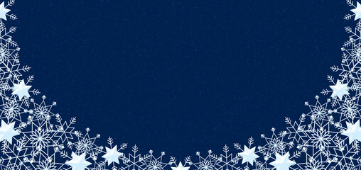 雪の結晶　フレーム　水色　背景　青　ダスト（青）