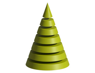 Fototapeta premium Christmas tree holiday decoration. 3D rendering abstract fir for new year celebration.