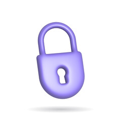 3d rendering key icon. Illustration with shadow isolated on white.