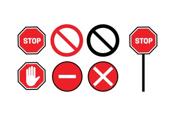 stop sign set in vector