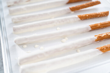 Chocolate-covered pretzel rods