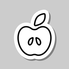 Apple simple icon vector. Flat design. Sticker with shadow on gray background.ai