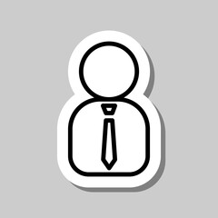 Businessman simple icon vector. Flat design. Sticker with shadow on gray background.ai