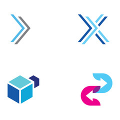 Logistics Logo template design with arrows, order boxes, quick and digital orders.