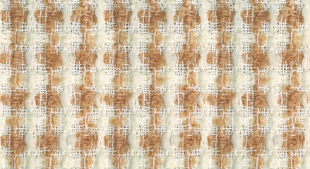 brown and beige tweed real fabric texture seamless pattern      