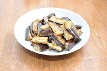 dish with baked eggplant