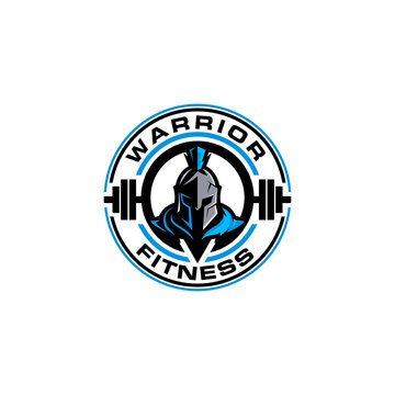 Warrior Fitness Gym Logo Design Template