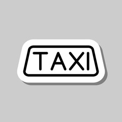 Taxi logo simple icon vector. Flat design. Sticker with shadow on gray background.ai