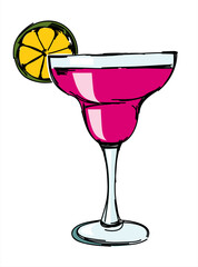 Hand drawn illustration of  cocktail 