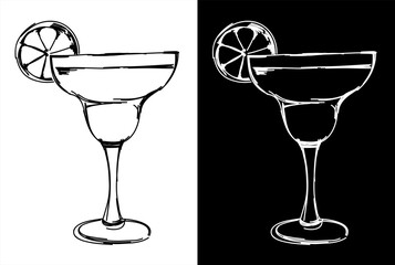 Hand drawn illustration of  cocktail 