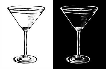 Hand drawn illustration of  cocktail 