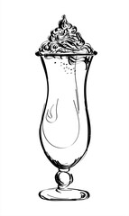 Hand drawn illustration of  cocktail 