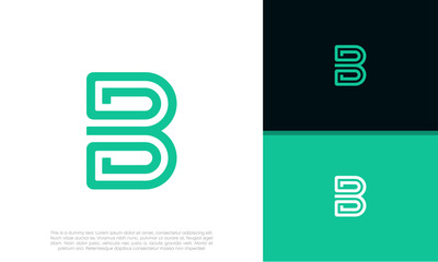 Initials B logo design. Initial Letter Logo. Innovative high tech logo template. © harika013