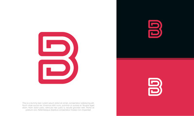 Initials B logo design. Initial Letter Logo. Innovative high tech logo template.