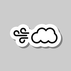 Windy simple icon vector. Flat design. Sticker with shadow on gray background.ai