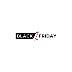 Black Friday sale logo design with modern typography, discount tag, percent symbol, and abstract vector elements for shop, store, banner, flyer, online promo, and retail advertising.el
