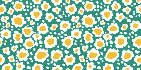 Floral illustration background. Seamless pattern.Vector. 花のイラストパターン