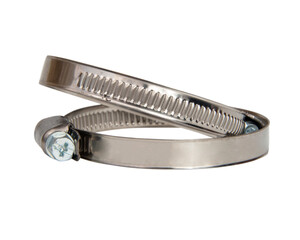 Metalic construction stainless ring clamp isolated on the white background