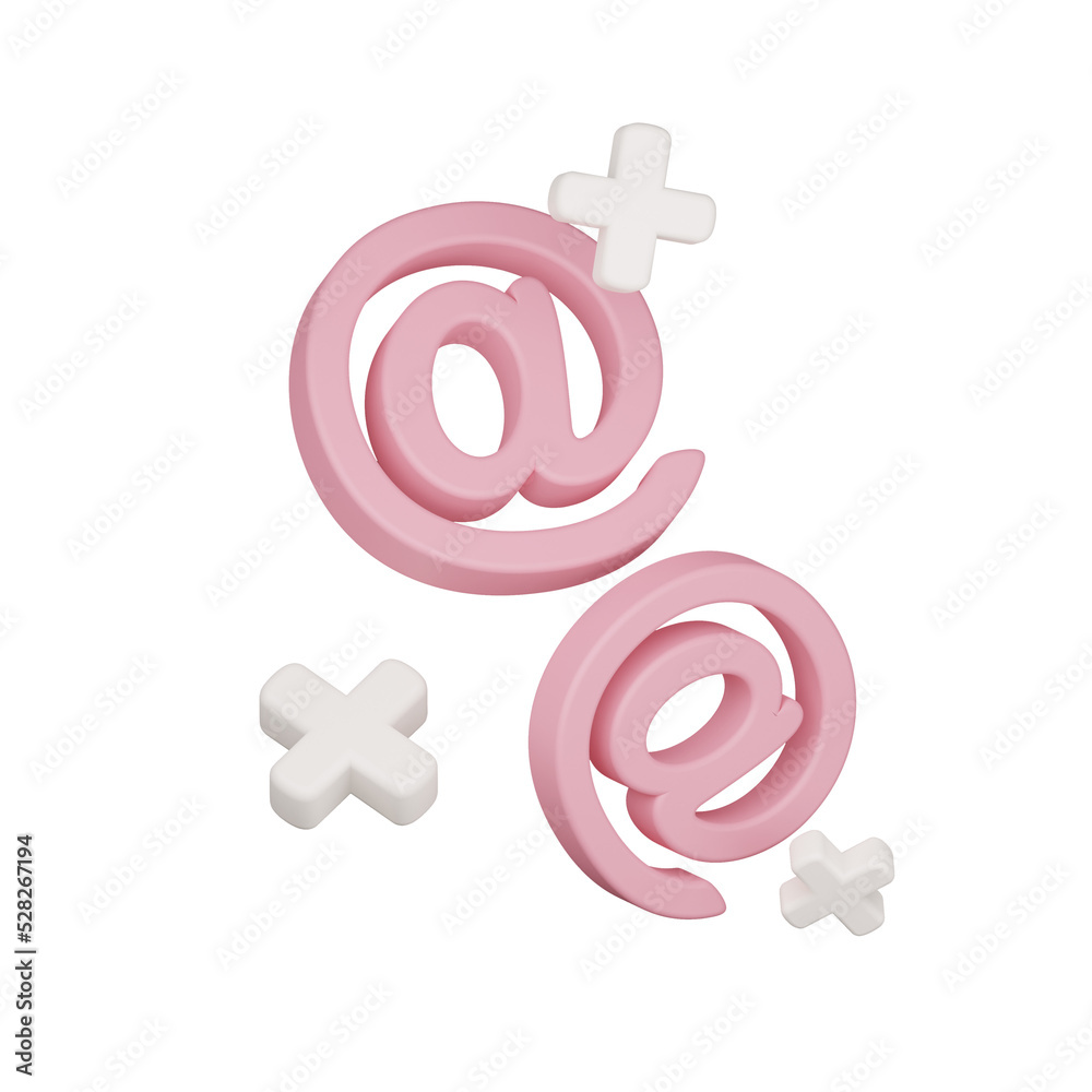 Poster 3d symbol and plus icon with clipping path. 3d render