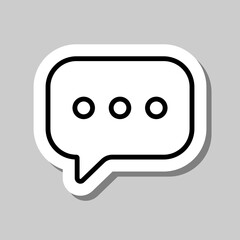 Chat, message logo simple icon vector. Flat design. Sticker with shadow on gray background.ai