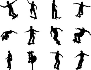 Skateboarder silhouettes
