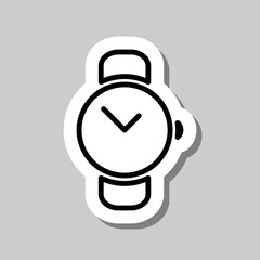 Hand watch simple icon vector. Flat design. Sticker with shadow on gray background.ai