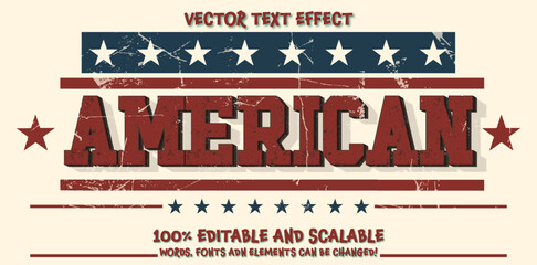 American State editable vector text effect