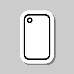 Phone back, camera simple icon vector. Flat design. Sticker with shadow on gray background.ai