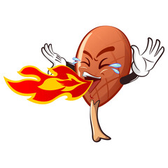 character mascot vector cartoon illustration of grilled chicken thighin hot and spicy