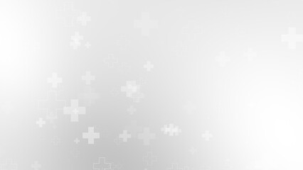 Abstract medical white gray cross pattern background.