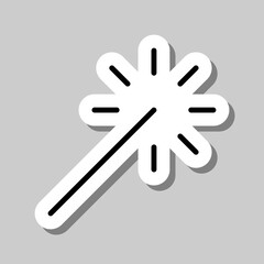 Sparkler, bengal fire simple icon vector. Flat design. Sticker with shadow on gray background