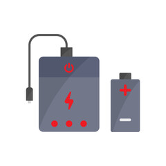 Power bank icon, battery. Icon related to electronic, technology. Flat icon style. Simple design editable