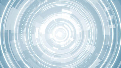 Abstract circle white blue future technology background.