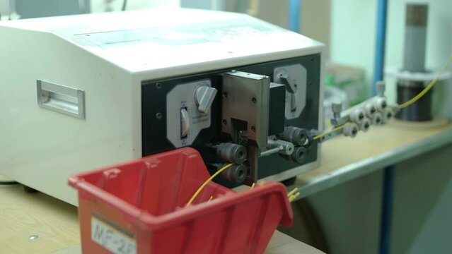 Electric cable production line in process in cable plant