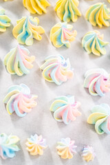Unicorn meringue cookies
