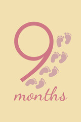 Baby cards with nimbers for newborn. Print and take photos with them. 9 months 