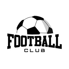Simple Football soccer sport team club logo with ball concept icon vector on white background