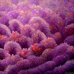 Obraz premium Digital floral water Color textured 3D Illustration stylized background