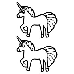 Kids Coloring Pages, Cute Unicorn Character Vector illustration Ai And Image