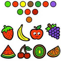 Simple Fruit line icon, doodle fresh fruits vector illustration