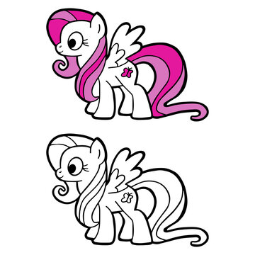 Kids Coloring Pages, Cute Unicorn Character Vector illustration Ai And Image