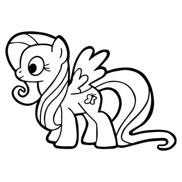 Kids Coloring Pages, Cute Unicorn Character Vector illustration Ai And Image
