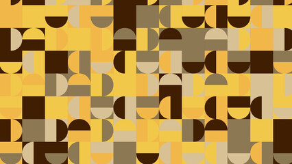 yellow, beige and brown geometric pattern, seamless wallpaper for tile, banner, tableclothe