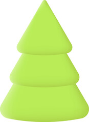 Christmas Tree 3D Icon Graphic Illustration on Transparent Background